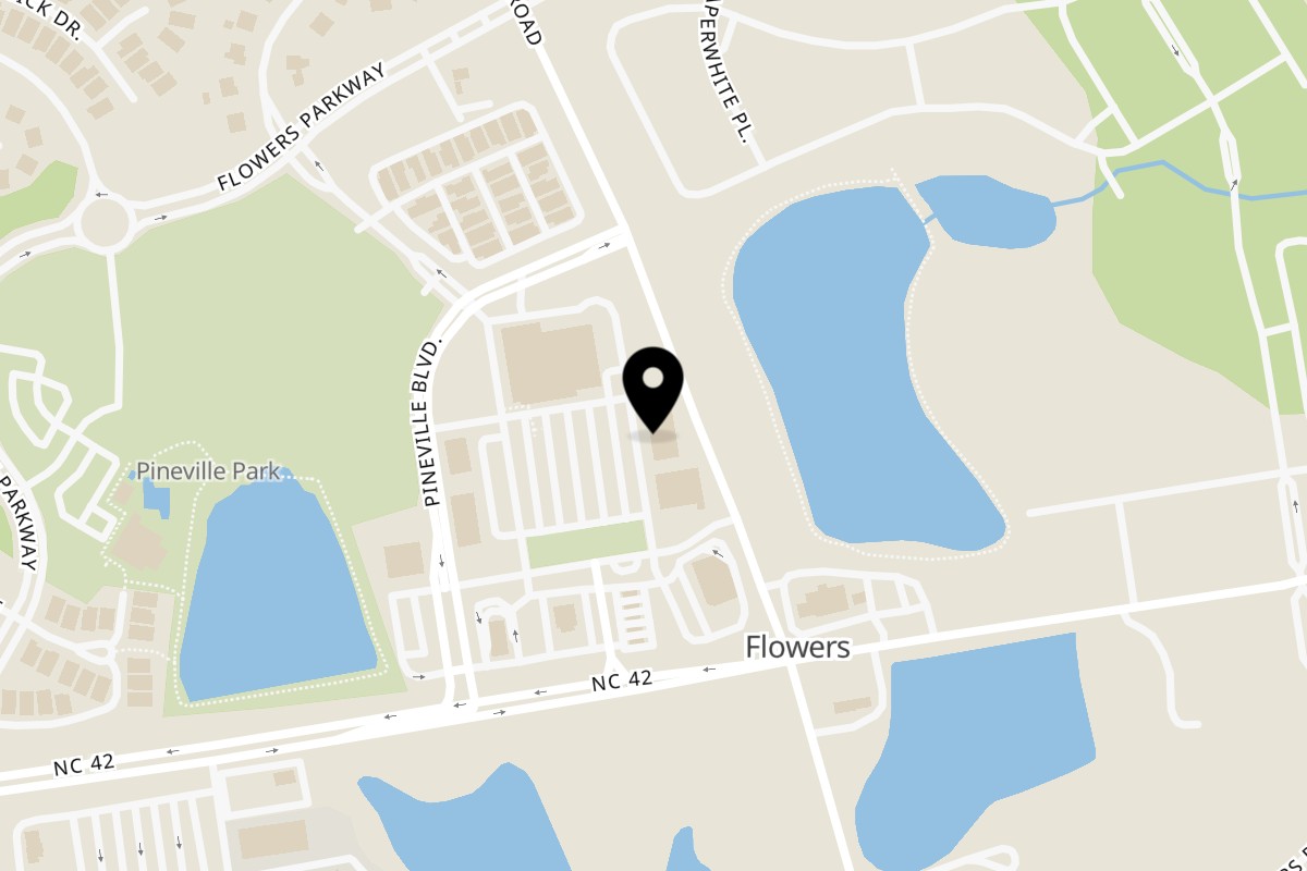 Map showing the location of La Cucina Italiana Clayton on 110 Flowers Xrds Wy #105 in Clayton